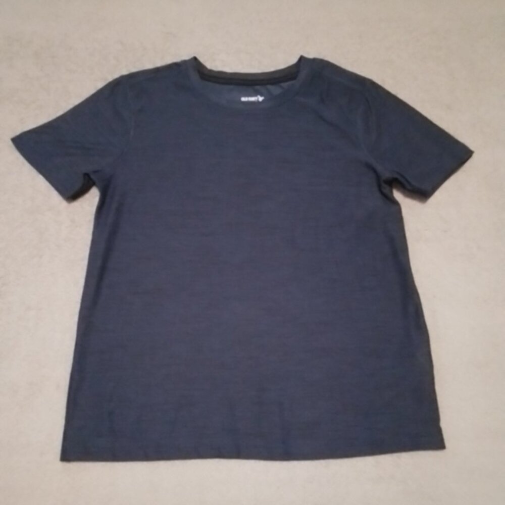 Old Navy Boys Go Dry Cool Short Sleeve Shirt Size 6-7 Dark Navy Blue